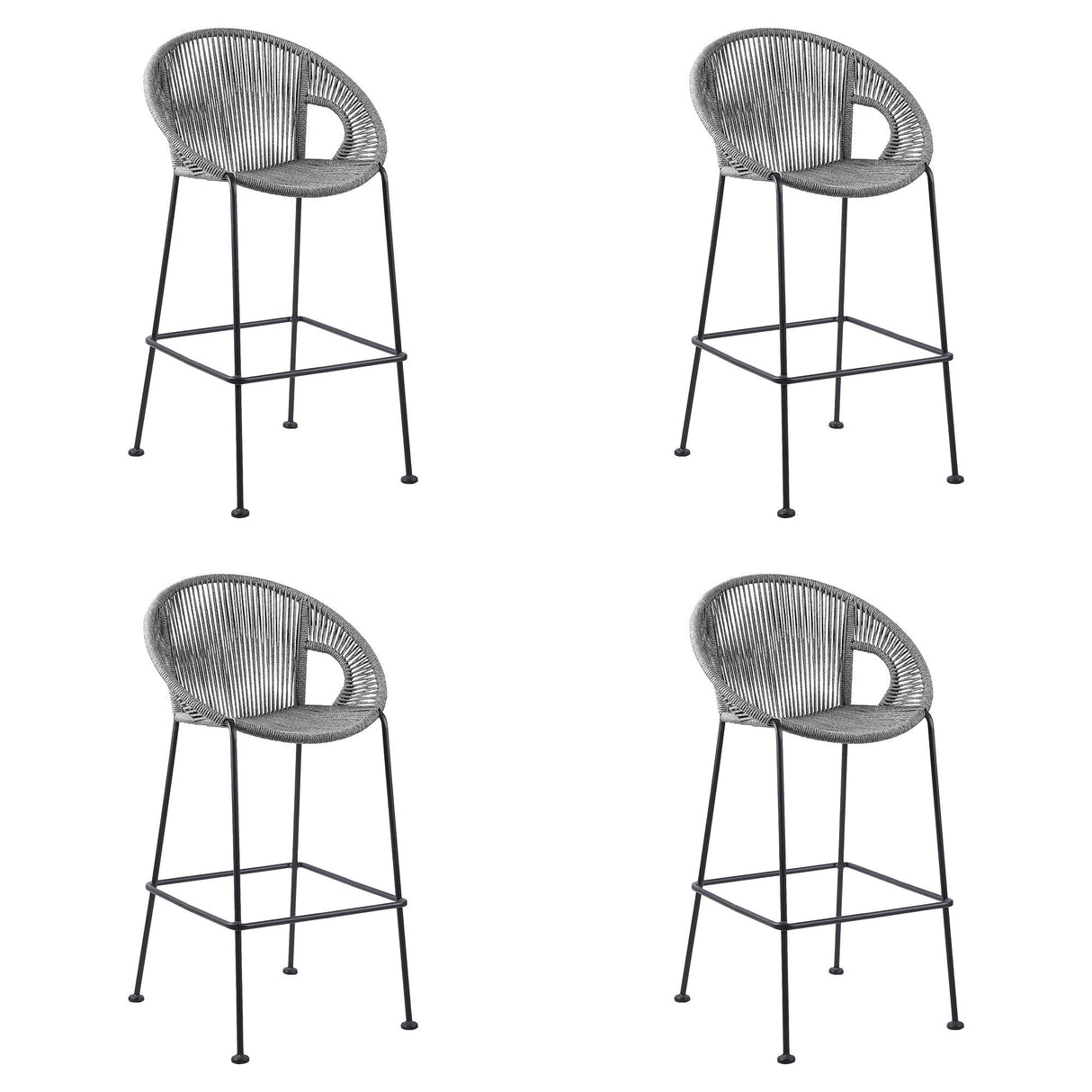 Acapulco - 30" Indoor Outdoor Steel Bar Stool With Rope Set of 2