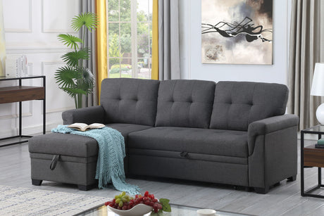 Lucca - Linen Reversible Sleeper Sectional Sofa With Storage Chaise - Sleeper Sectionals - Alpine Outlets