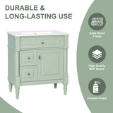 Modern Bathroom Vanity With Sink, Freestanding Cabinet With Flip Drawer & Adjustable Shelf