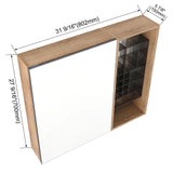 Wall Mounted Bathroom Mirror Cabinet With Adjustable Shelves - Imitative Oak