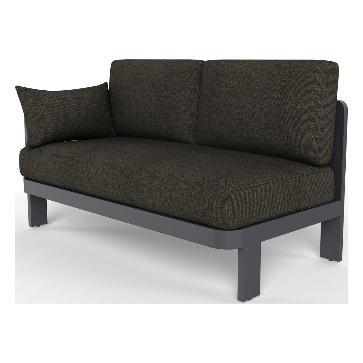 Aspen left-arm outdoor chair in Charcoal