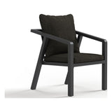 Front view of a Monarch outdoor dining chair in Charcoal