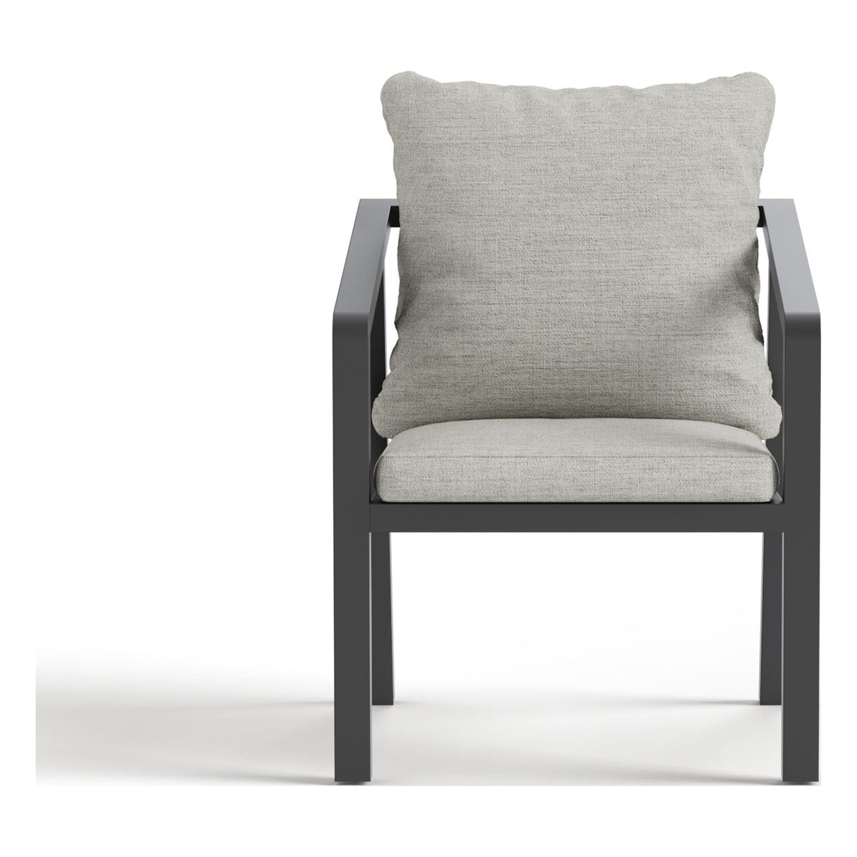 Front view of a Monarch outdoor dining chair in Light Gray