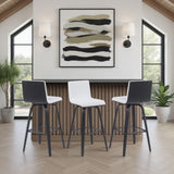 Vienna - Modern Swivel Bar Height Stool - Black Brushed Wood Frame