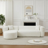 L - Shape Boneless Cloud Couch With 2 Throw Pillows For Living Room