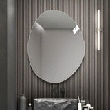 Asymmetrical Bathroom Wall Mirror - Silver