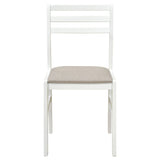 Cliff - 3 Piece Round Drop Leaf Dining Table Set With Ladderback Chairs - White