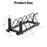 Costoffs Horizontal Barbell Bumper Plate Rack Strength Fitness Rack Plate Holder Standard Plate Weight Storage Rack with Handle and Wheels
