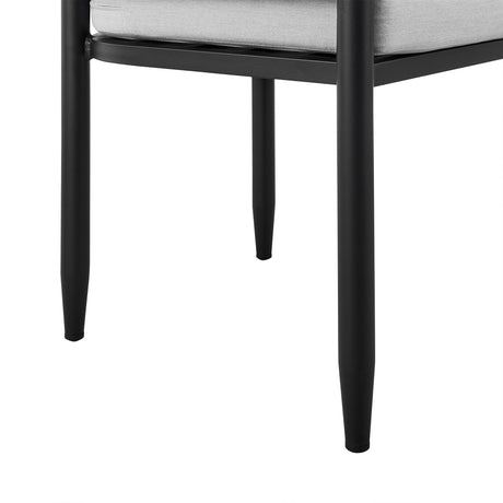 Alegria - Outdoor Patio Dining Chair In Aluminum With Gray Rope And Cushions - (Set Of 2)