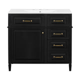 Modern Bathroom Vanity With Sink Top, Flip Drawer Design