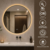 Round Framed Dimmable ED Bathroom Mirror With Anti Fog