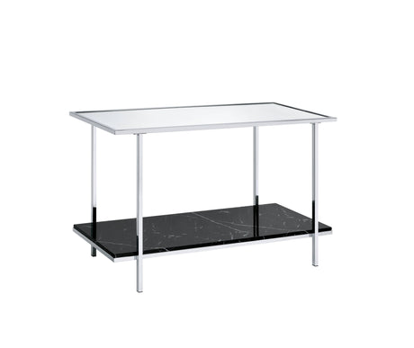 Angwin - Mirrored Faux Marble Console Table - Multi - Console Tables - Alpine Outlets