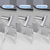 Bathroom Sink Faucet With Spray Function And Temperature Display, Anti Skid Switch, 360 Degree Rotary