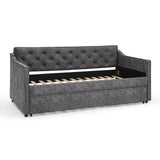 Daybed With Pop Up Trundle And USB Charging Armrest
