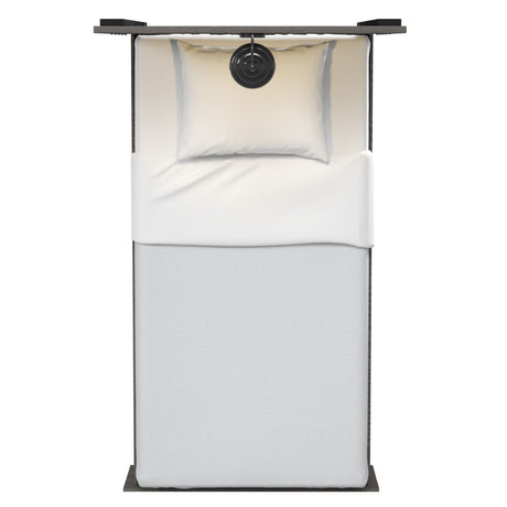 Twin Bed With Integrated Lights - Brown
