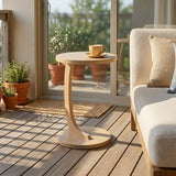C - Shaped End Table With Sturdy Base