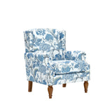 Accent Chair With Floral Upholstery And Nailhead Trim