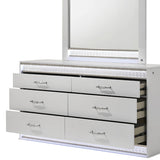 Glam - 6 Drawer Dresser With LED Lighting (Includes Dresser Only) - White