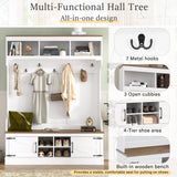 Farmhouse Hall Tree With Bench And Shoe Storage
