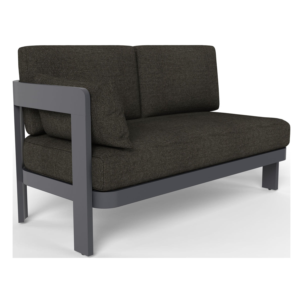 Aspen right-arm outdoor chair in Charcoal