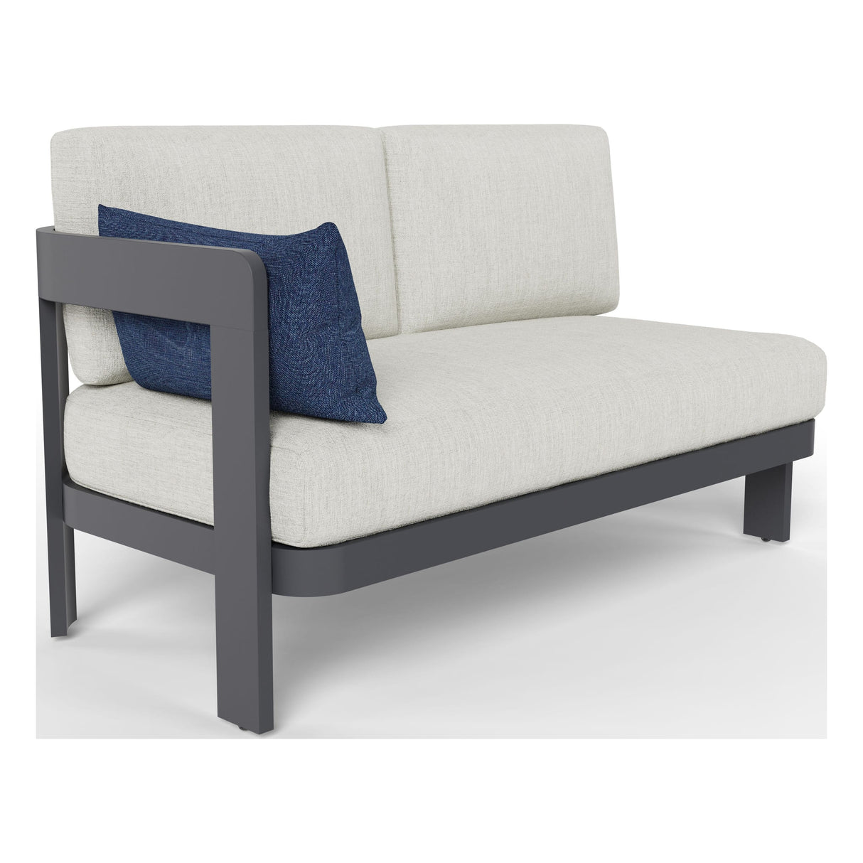 Aspen right-arm outdoor chair in Light Gray