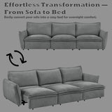 Eaden - Power Sofa With Sleeper - Gray