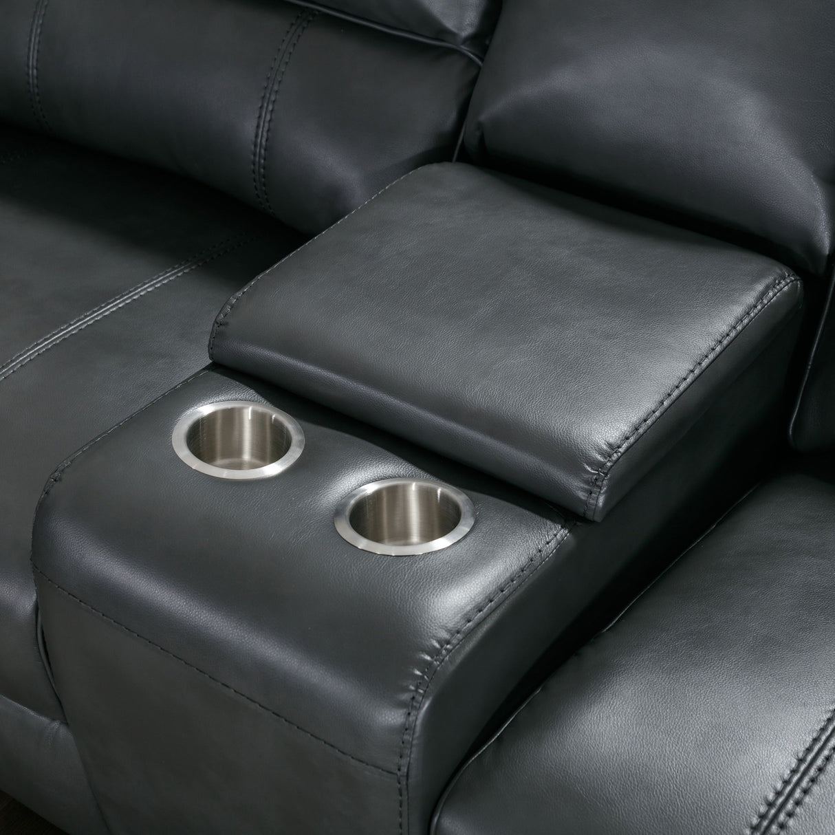 Power Reclining Sectional Sofa With 3 Adjustable Recliners, USB Ports & Cup Holders, Oversized Seating For Living Room - Black