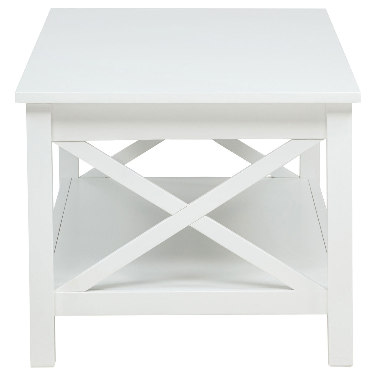 Slater - Lift Top Coffee Table With X Frame Design - White