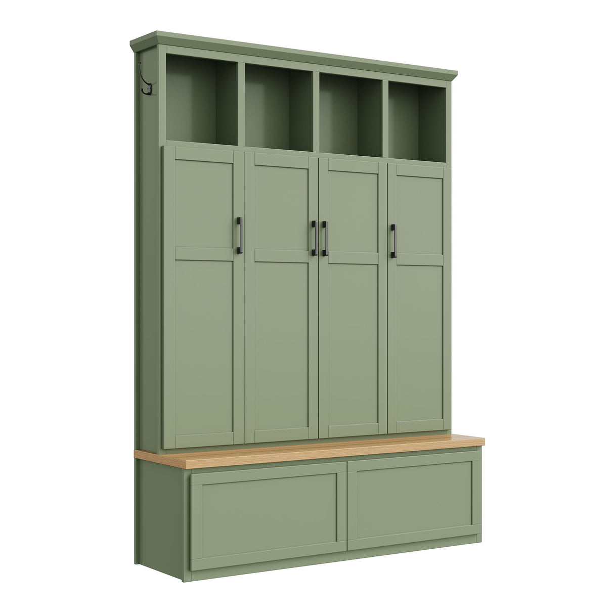 Hall Tree With 4 Hidden Cabinets