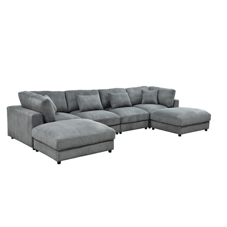 Upholstered Modular Sectional & Custom Configuration And Toss Pillows
