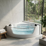 Revive - Massage Bathtub With 1.5 Hp Whirlpool Massage, Hidden Waterfall, LED Bubble Jets And Glass Accent - White
