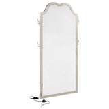 Colwood - Full Floor Mirror With LED Lighting And Storage Hooks - Silver