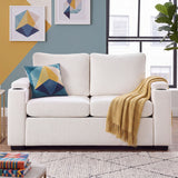 Pull Out Sofa Bed Loveseat With Twin Mattress, Cup Holders And Arm Storage