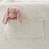 Cute Rabbit Ear Upholstered Platform Bed Frame With Safety Rail