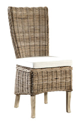 Woven Kubu Highback Side Chair (Set of 2) - Light Brown