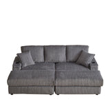 3 Seater Sofa With 2 Ottomans For Living Room