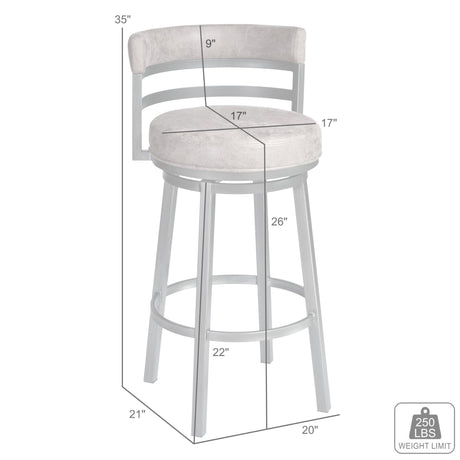 Madrid - Swivel Bar Stool - Mineral