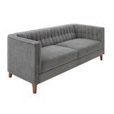 Modern 3 Seater Sofa, Upholstered Couch With Curved Armrests