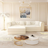 3-In-1 Convertible Sleeper Sofa With Movable Ottoman For Living Room
