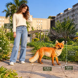 Realistic Red Fox Garden Statue, Wildlife Sculpture For Outdoor Decor - Brown