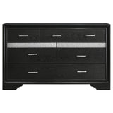 Modern Bedroom Set With Upholstered Headboard And Textured Storage