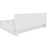 Platform Bed Frame With Guardrail, Storage Shelves & Bookshelf