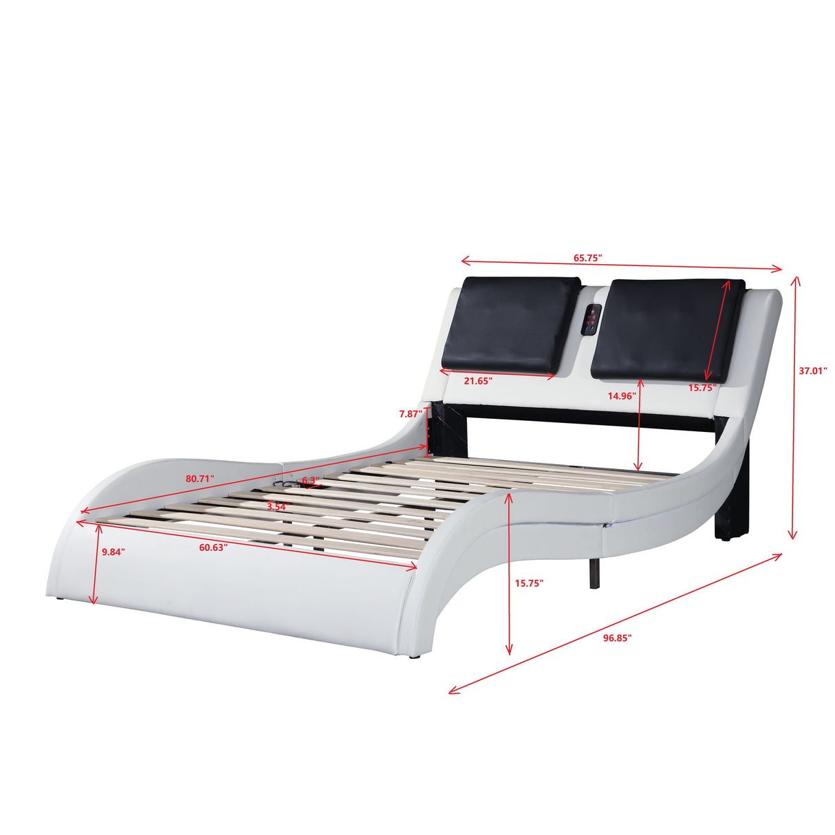 Platform Bed Frame With LED Lighting, tooth Music, Vibration Massage   Alpine Outlets