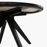 Cezar - 51" Round Outdoor Dining Table, Seats 4 - Black & White Veinstone