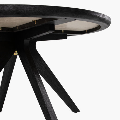 Cezar - 51" Round Outdoor Dining Table, Seats 4 - Black & White Veinstone