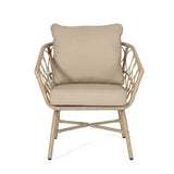 Bruce - Outdoor Club Chair Set With Water Resistant Cushions Rattan And Iron - Brown