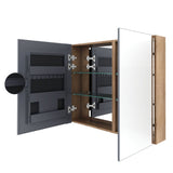 Wall Mounted Bathroom Cabinet With Adjustable Shelves Storage Cabinet - Imitative Oak