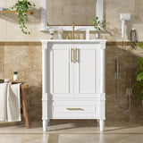 Bathroom Vanity With Ornate French Cylinder Legs, Soft Close Drawer