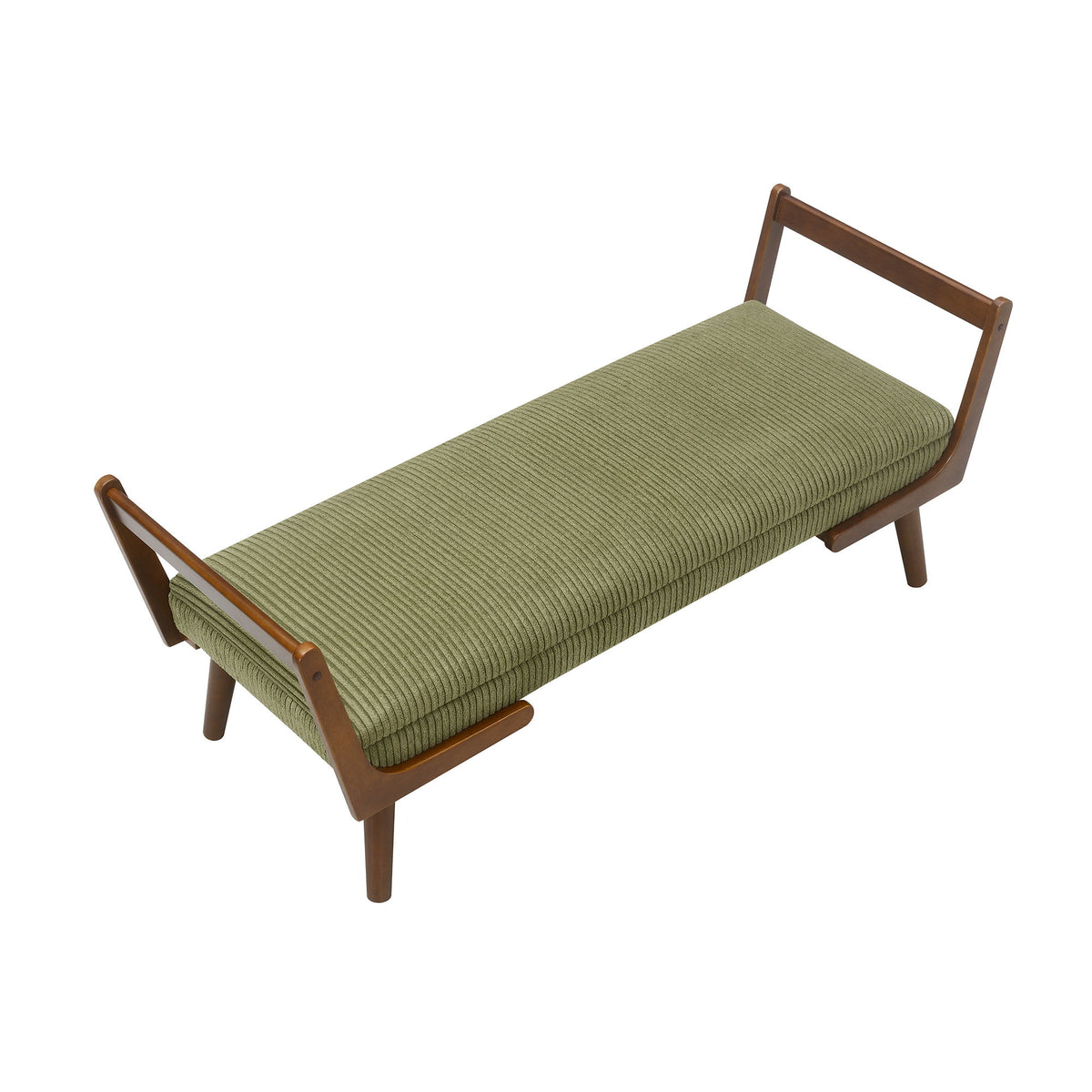 Mid-Century Bench With Wood Legs