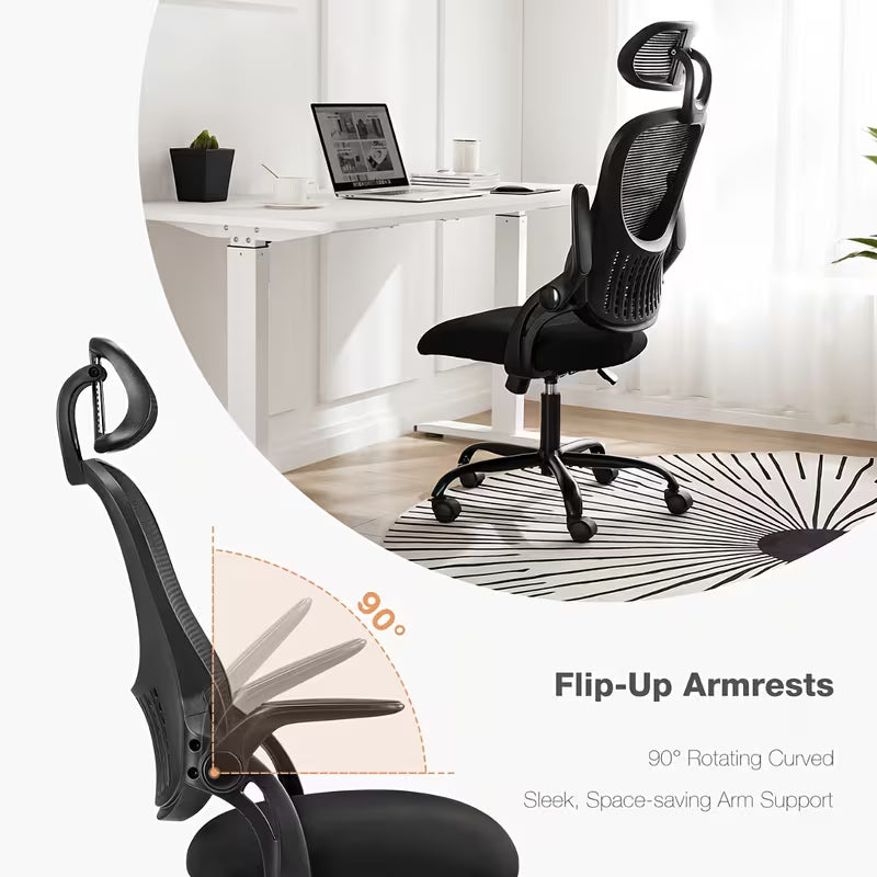 SMUG Office Chair Ergonomic Office Chair High Back Mesh Computer Chair with Adjustable Headrest